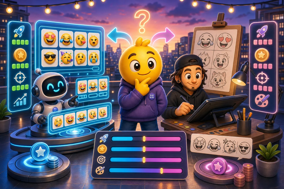 AI Emoji Maker vs Hiring an Emote Artist: Which Should You Choose? illustration