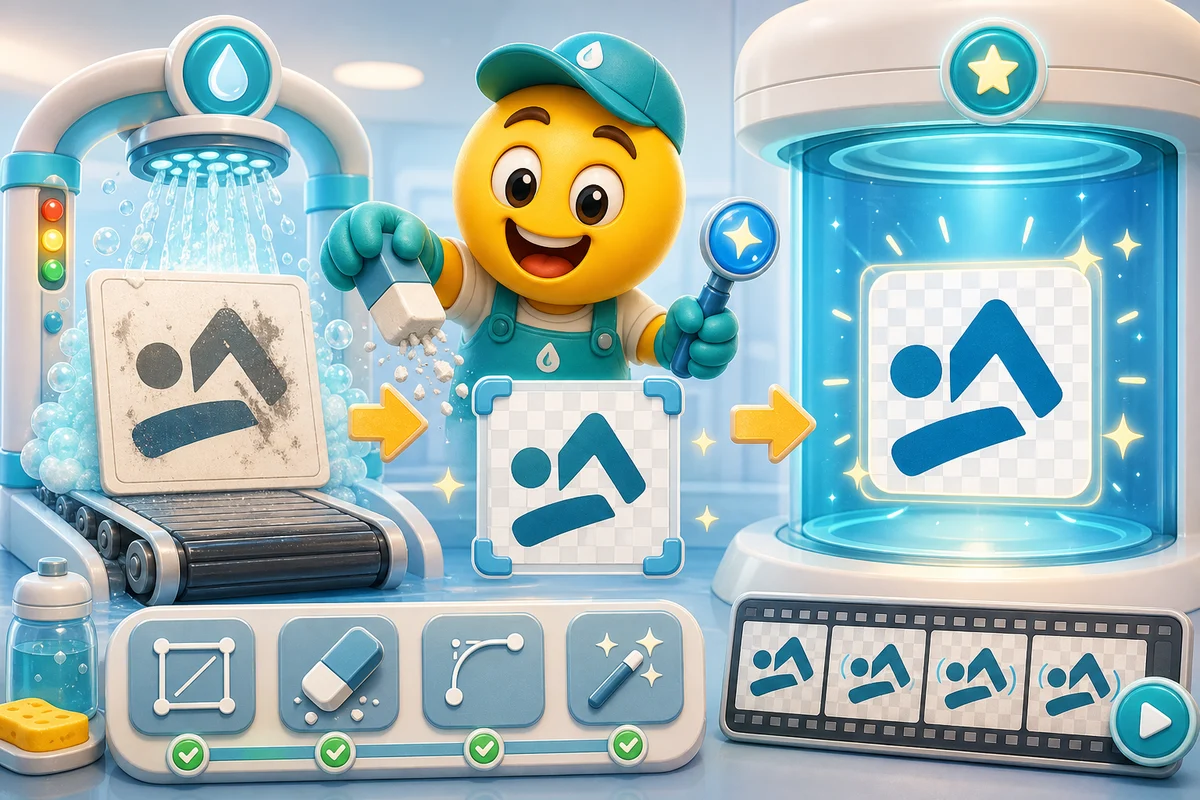 Clean Up a Logo Before Animating It as an Emoji illustration